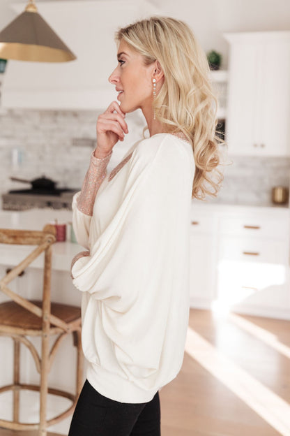 Just Enough Glam Sweater In Ivory (Online Exclusive)