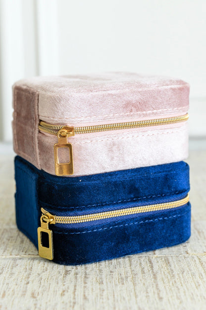 Kept and Carried Velvet Jewelry Box in Navy (Online Exclusive)
