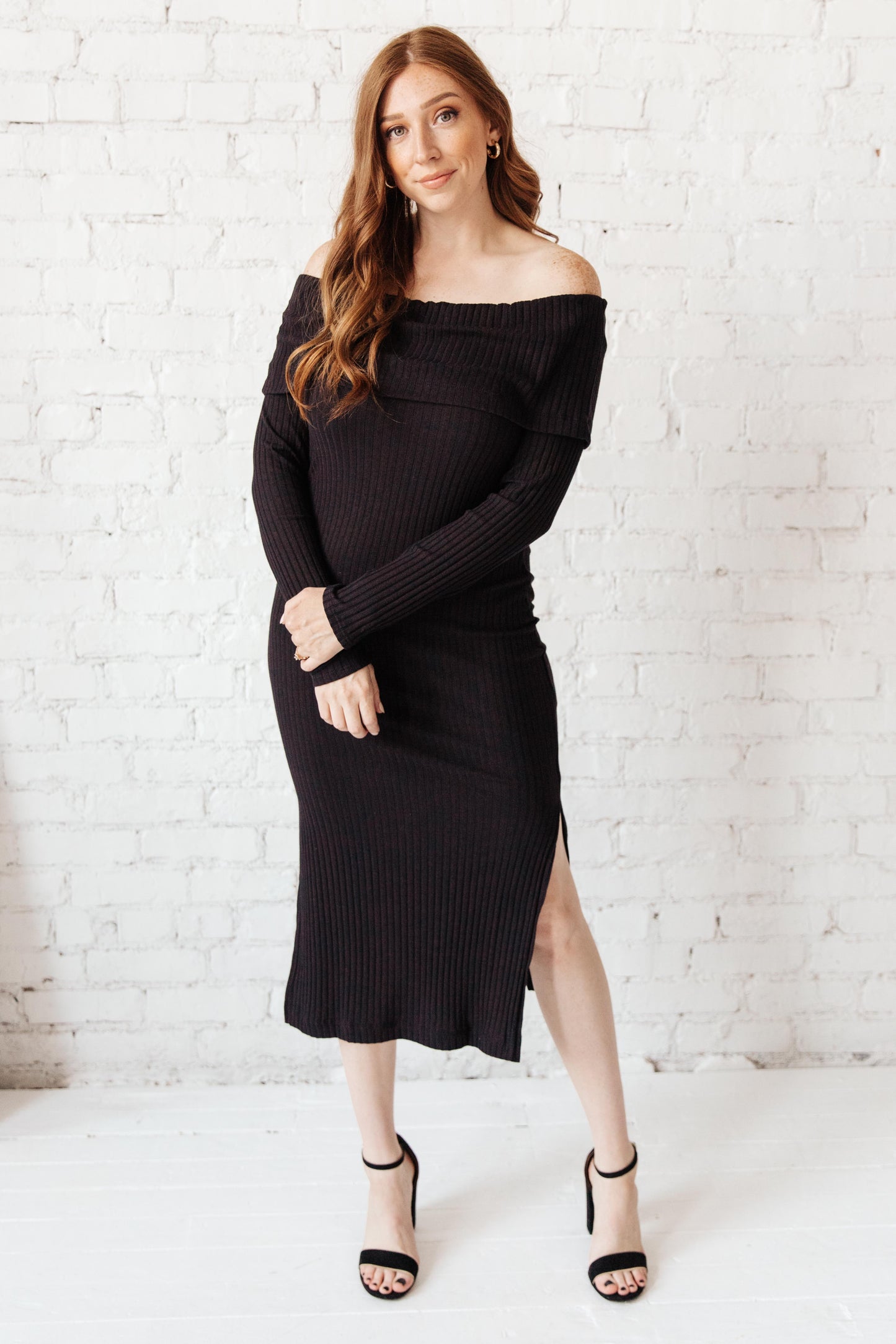 Kiah Sweater Dress in Black (Online Exclusive)