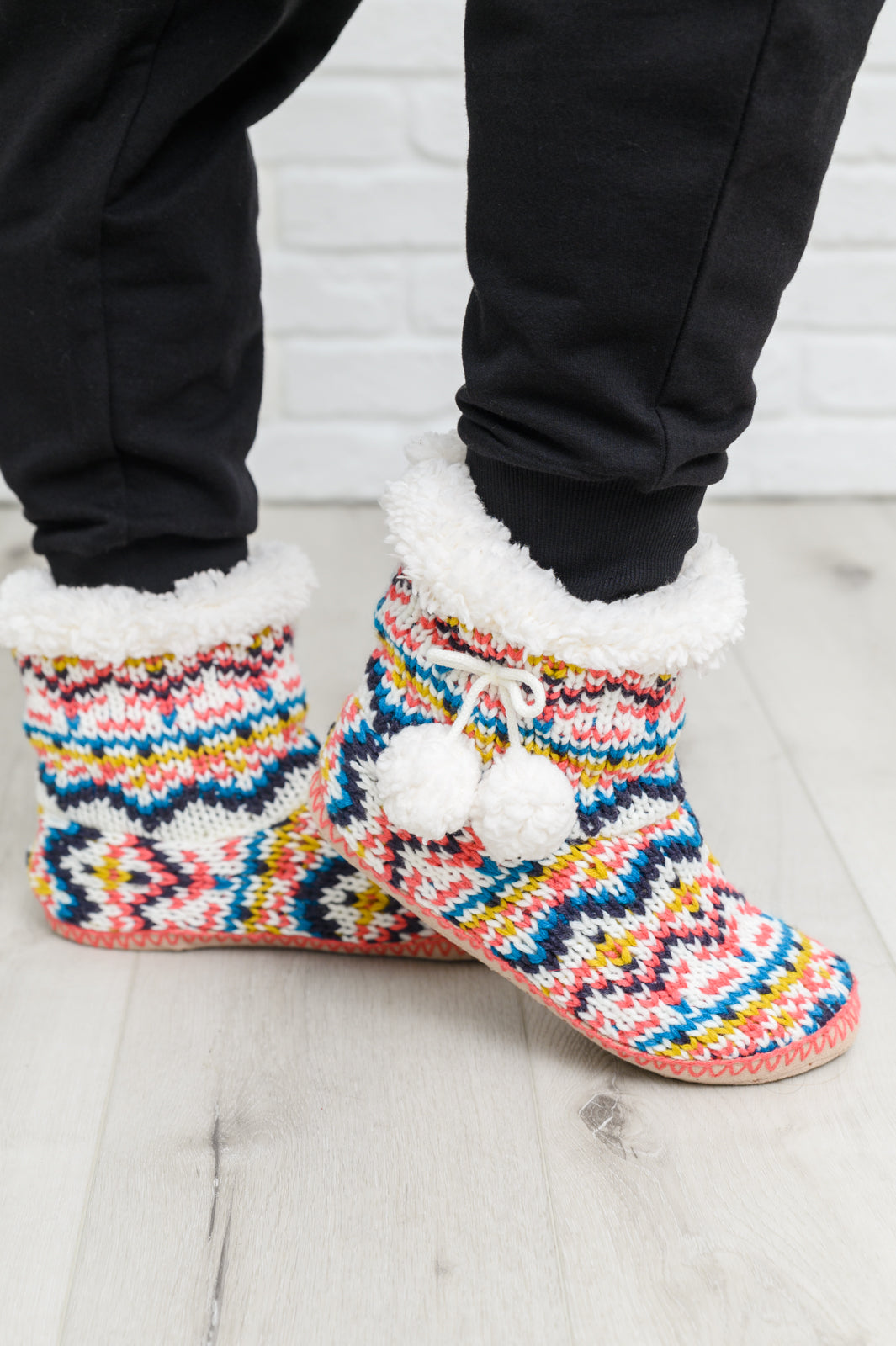 Knitted Multi Color Slipper Boots (Online Exclusive)