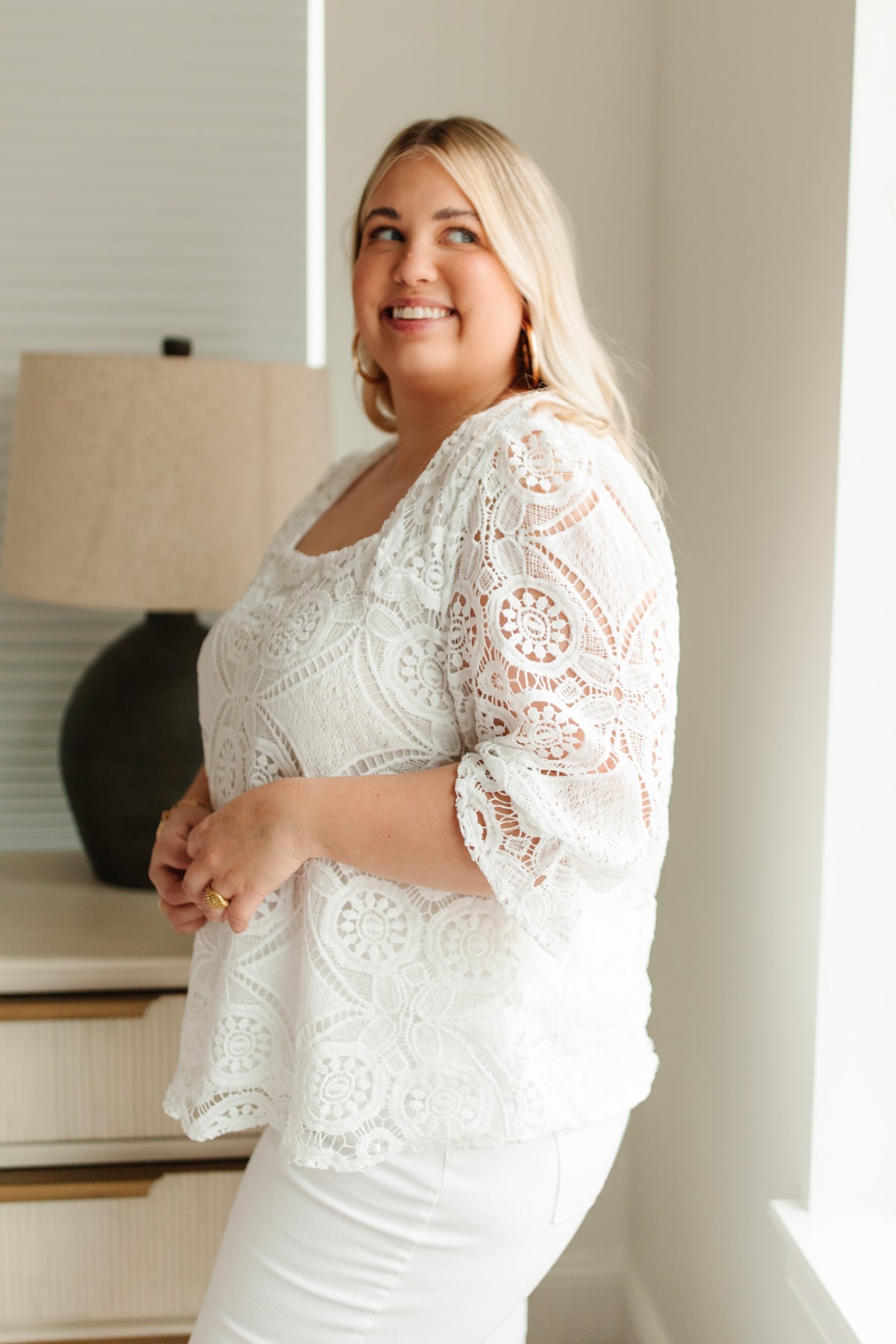 Lace Surprise Blouse in Ivory (Online Exclusive)