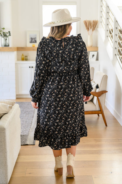 Larissa Long Sleeve Ruffle Hem Dress (Online Exclusive)