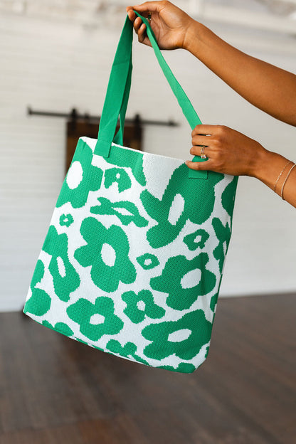 Lazy Daisy Knit Bag in Green (Online Exclusive)