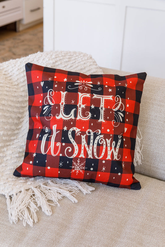 Let It Snow Buffalo Plaid Pillow Case (Online Exclusive)