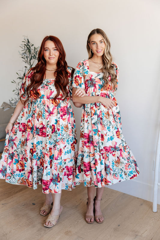 Let Me Frolic Balloon Sleeve Floral Dress (Online Exclusive)