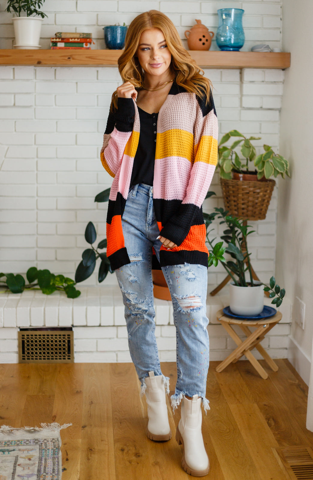 Let Today Be A Good Day Striped Cardigan (Online Exclusive)