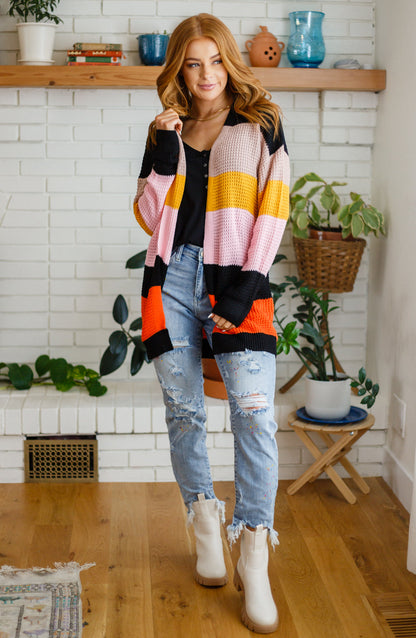 Let Today Be A Good Day Striped Cardigan (Online Exclusive)