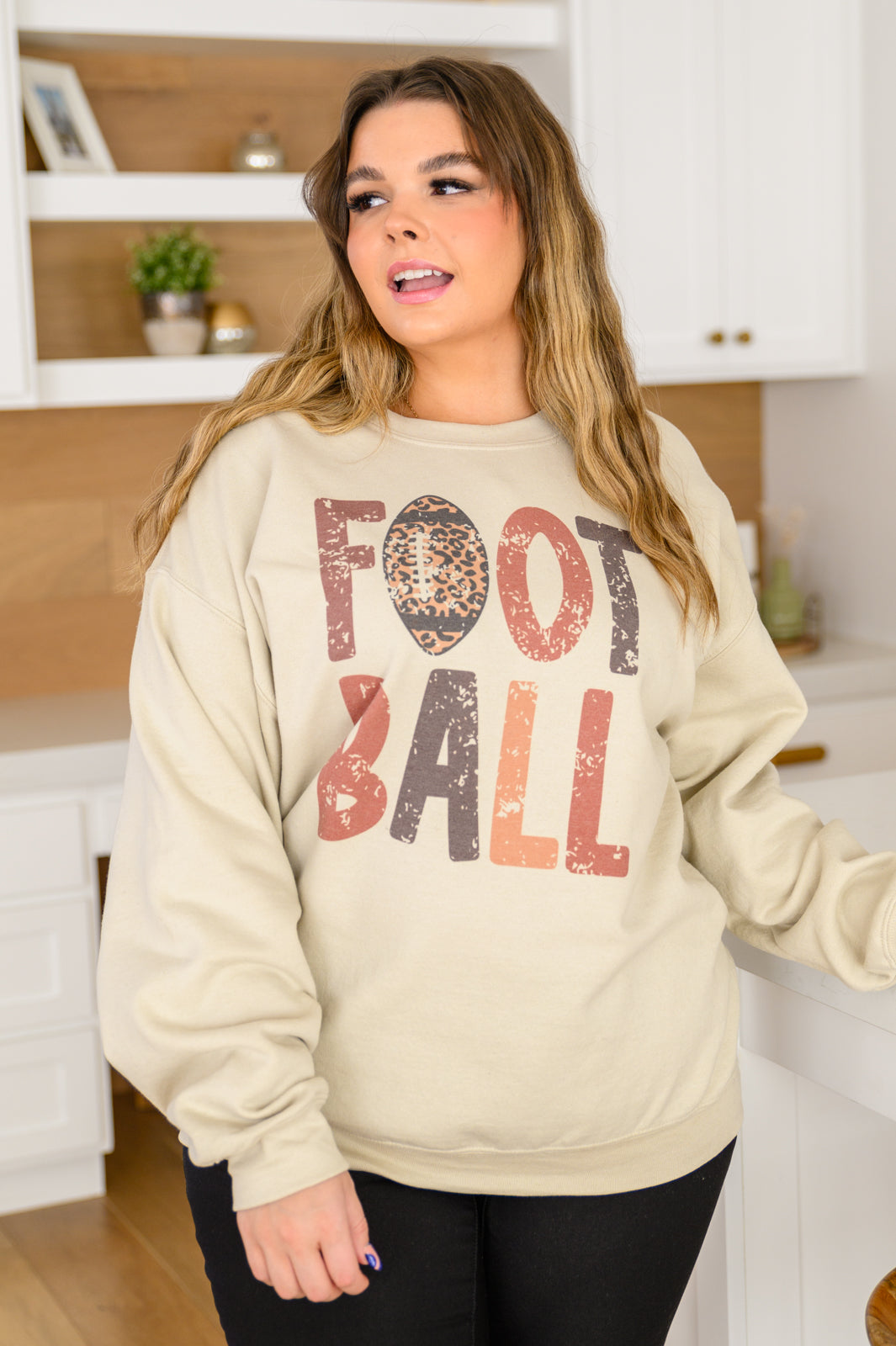 Let's Play Football Graphic Sweatshirt In Sand (Online Exclusive)