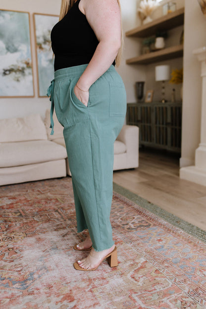 Love Me Dearly High Waisted Pants in Jade (Online Exclusive)