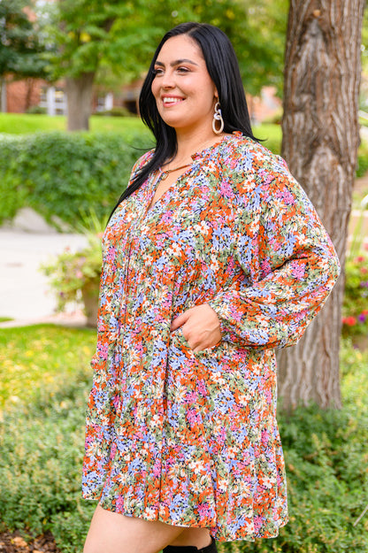 Loving Life Tiered Knee Length Floral Dress (Online Exclusive)