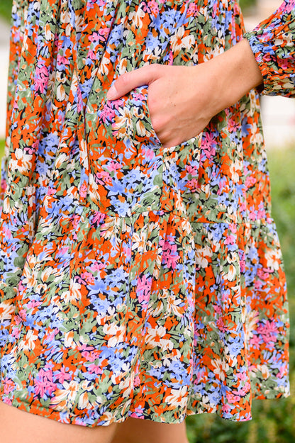 Loving Life Tiered Knee Length Floral Dress (Online Exclusive)