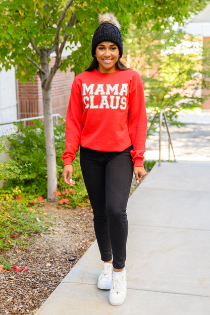 Mama Claus Graphic Sweatshirt in Red (Online Exclusive)