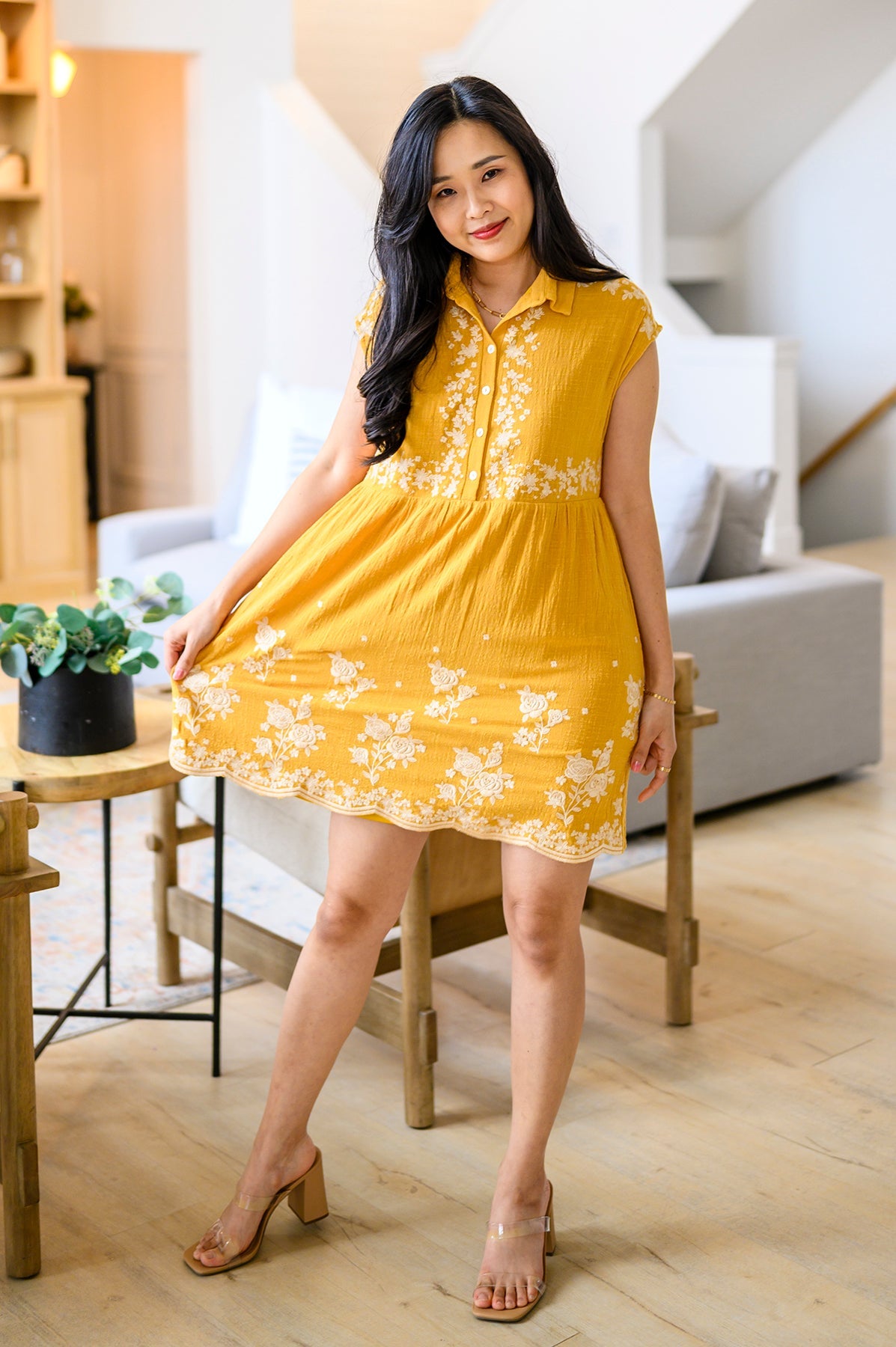 Marigold Embroidered Dress (Online Exclusive)