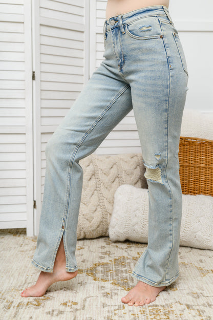 Meadow High Rise Straight Fit Destroyed Jeans (Online Exclusive)