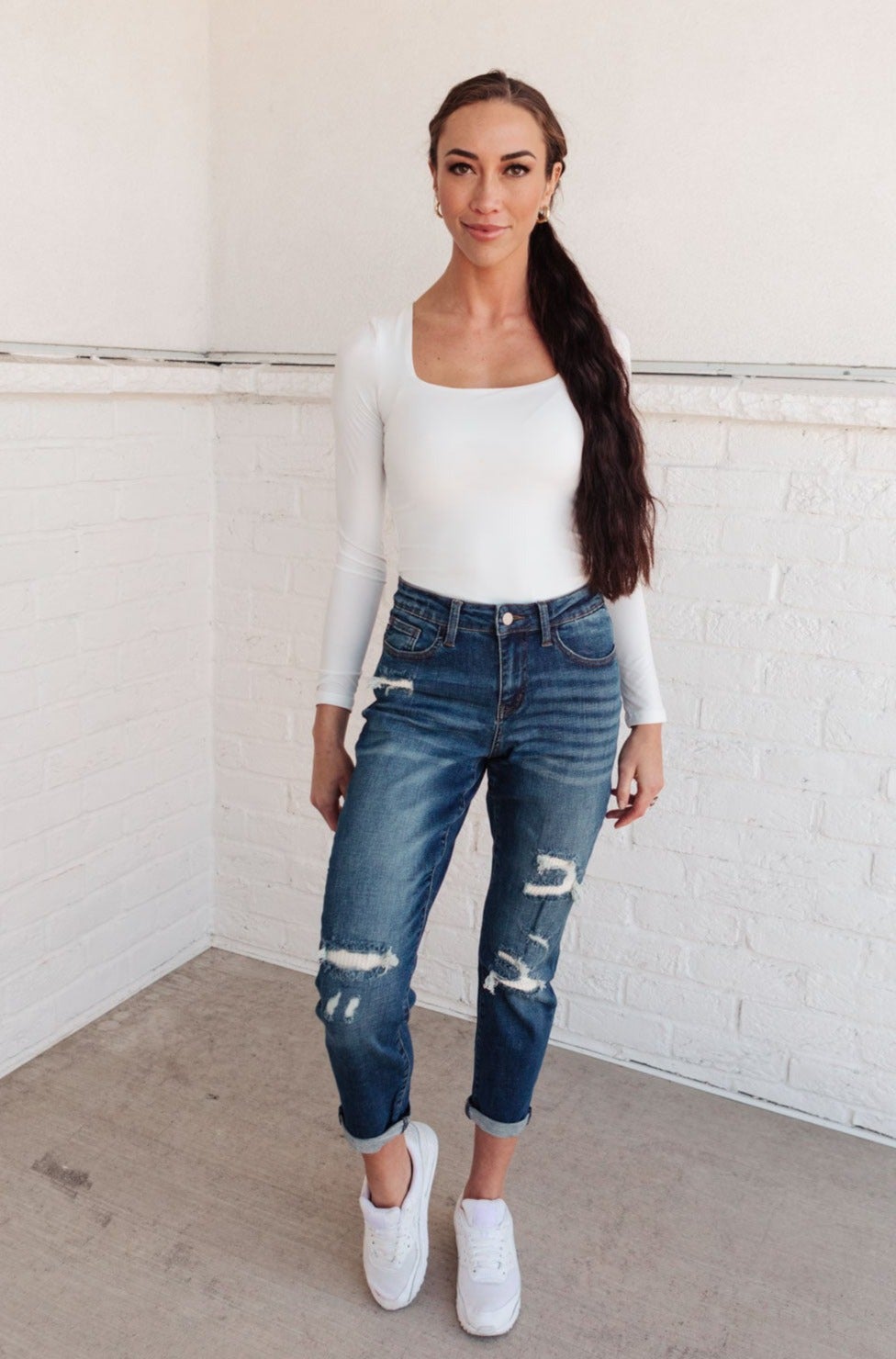 Mid-Rise Thermal Boyfriend Jeans (Online Exclusive)