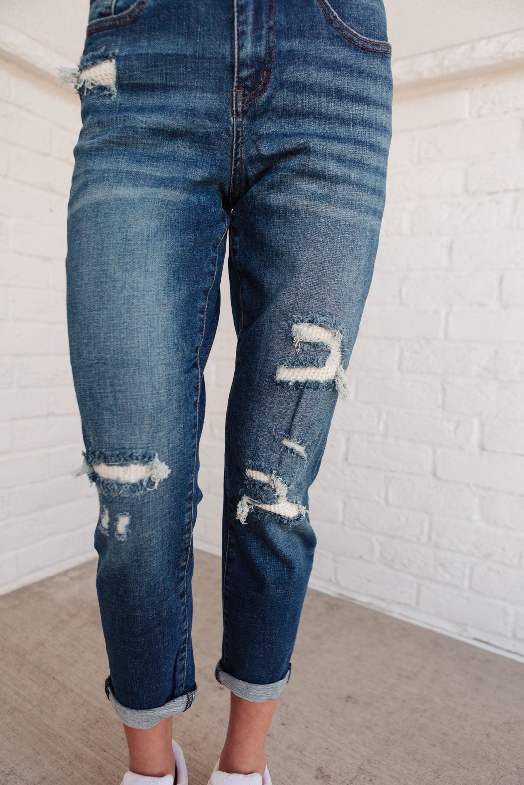 Mid-Rise Thermal Boyfriend Jeans (Online Exclusive)