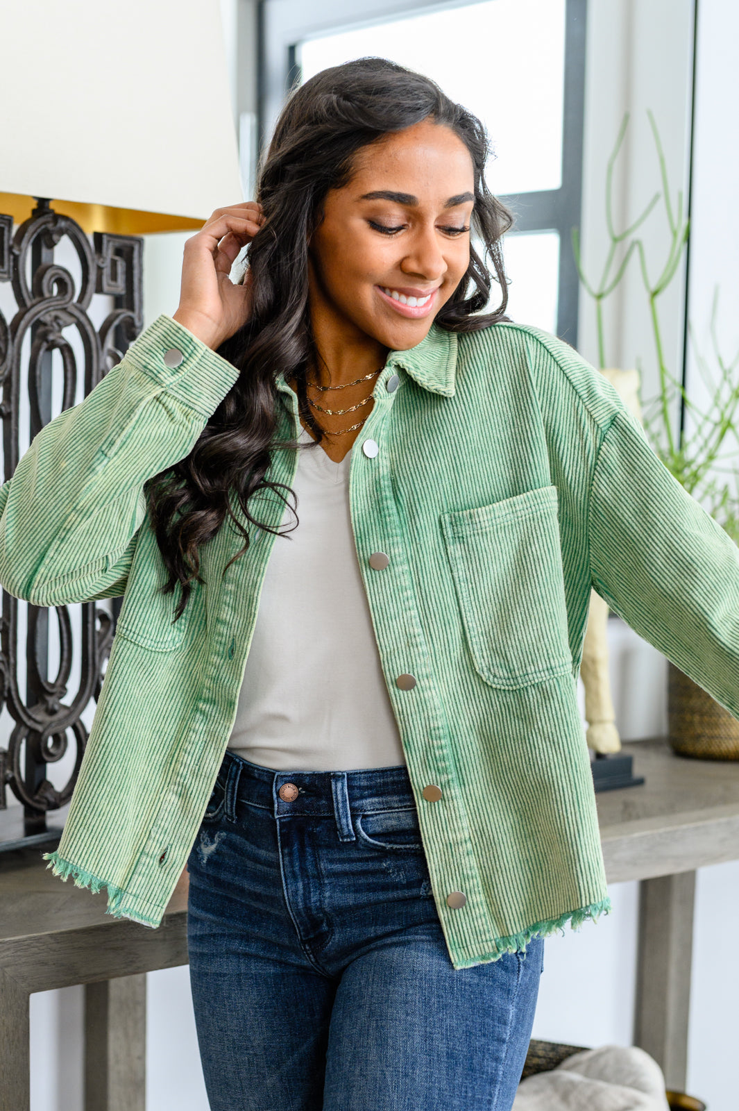More Like You Corduroy Button Up Jacket (Online Exclusive)