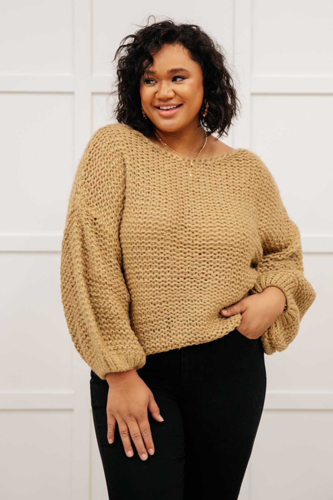Natural Beauty Knit Sweater in Taupe (Online Exclusive)