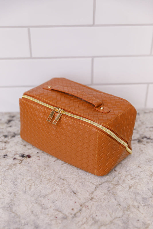 New Dawn Large Capacity Cosmetic Bag in Cognac (Online Exclusive)