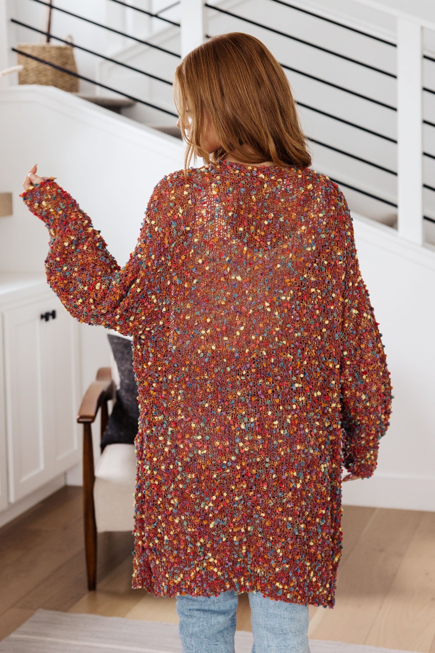 No Time Like the Present Confetti Cardigan in Rust (Online Exclusive)