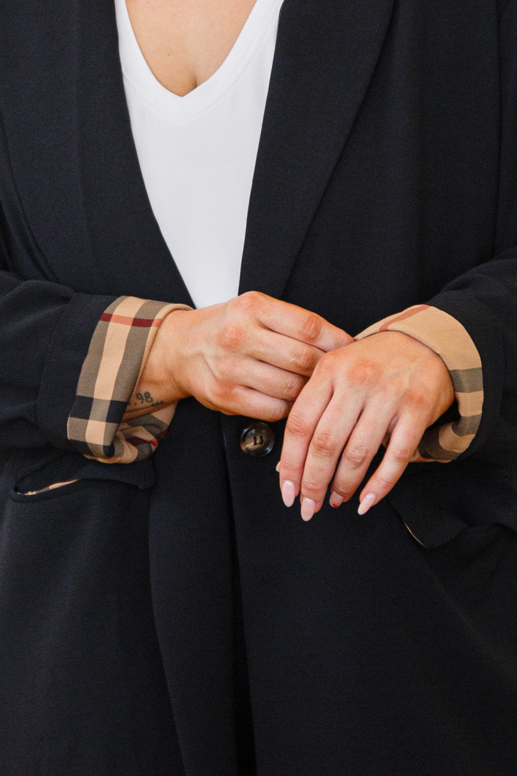 Notting Hill Plaid Lined Blazer in Black (Online Exclusive)