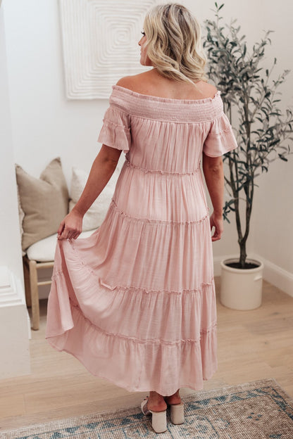 Olivia Tiered Maxi Dress in Pink (Online Exclusive)