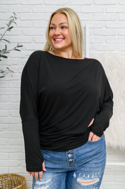 Olyvia Long Sleeve Top In Black (Online Exclusive)