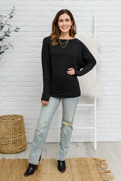 Olyvia Long Sleeve Top In Black (Online Exclusive)