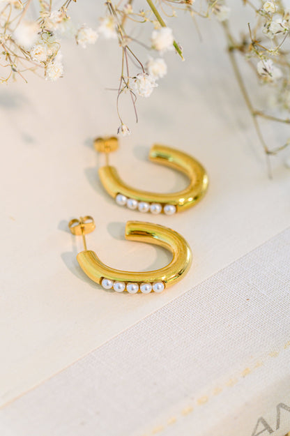 Pearls In Line Earrings (Online Exclusive)
