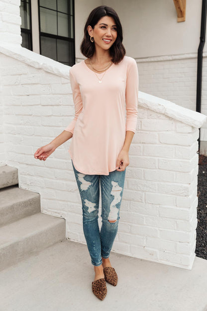 Perfect V Neck in Blush (Online Exclusive)