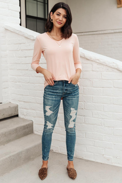 Perfect V Neck in Blush (Online Exclusive)