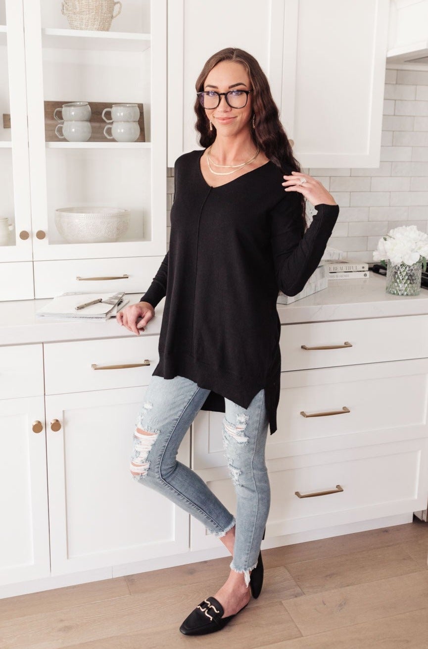Red Carpet Tunic Top In Black (Online Exclusive)