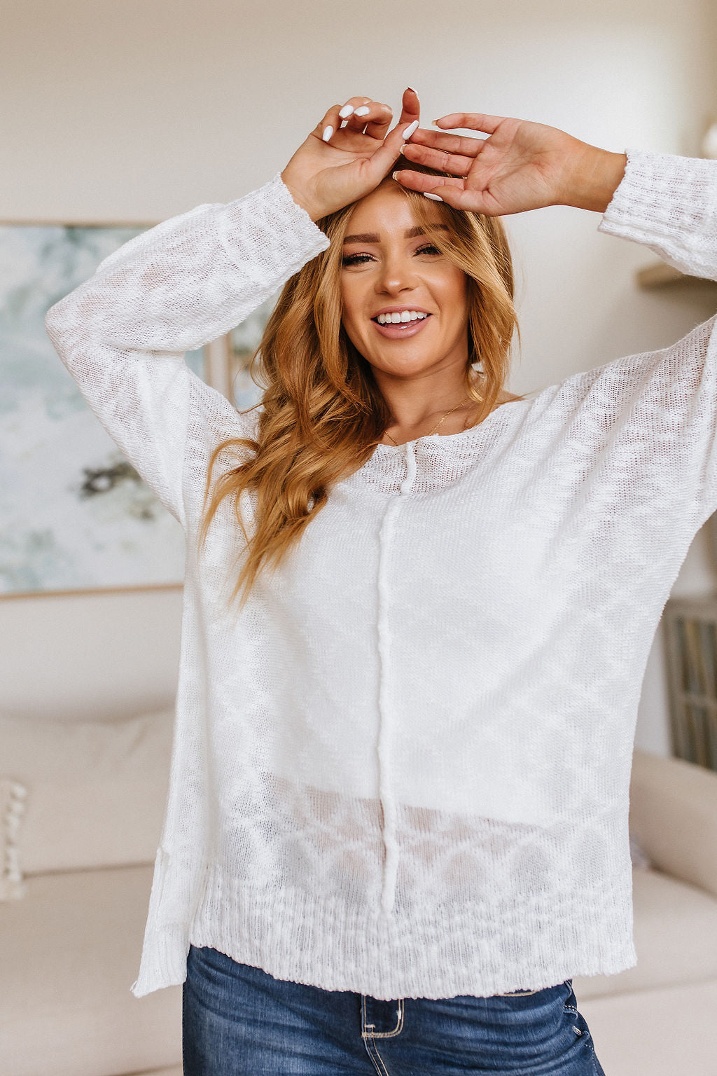 Relax With Me Knit Top in White (Online Exclusive)