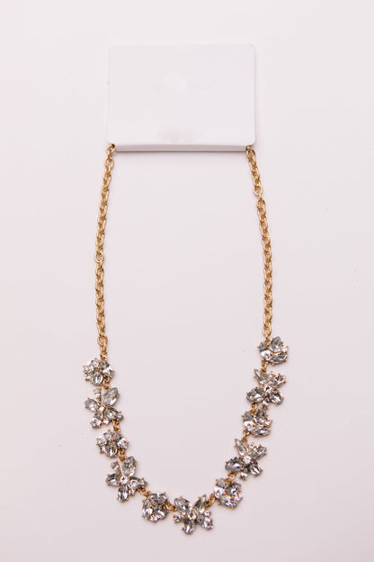 Rhinestone Tiered Floral Necklace (Online Exclusive)