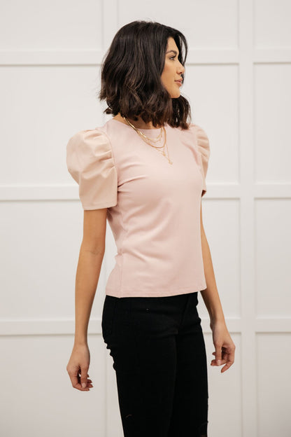 Rock On Puff Sleeve Top in Blush (Online Exclusive)