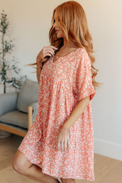 Rodeo Lights Dolman Sleeve Dress in Coral Floral (Online Exclusive)