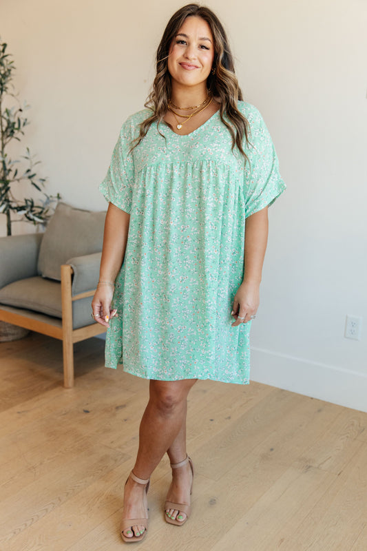 Rodeo Lights Dolman Sleeve Dress in Mint Floral (Online Exclusive)