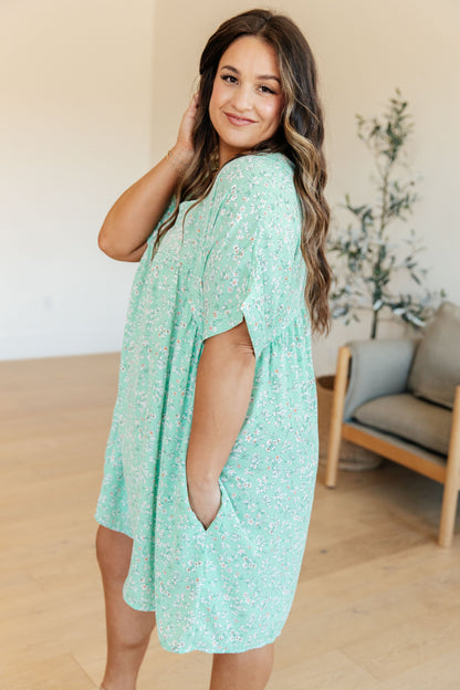 Rodeo Lights Dolman Sleeve Dress in Mint Floral (Online Exclusive)