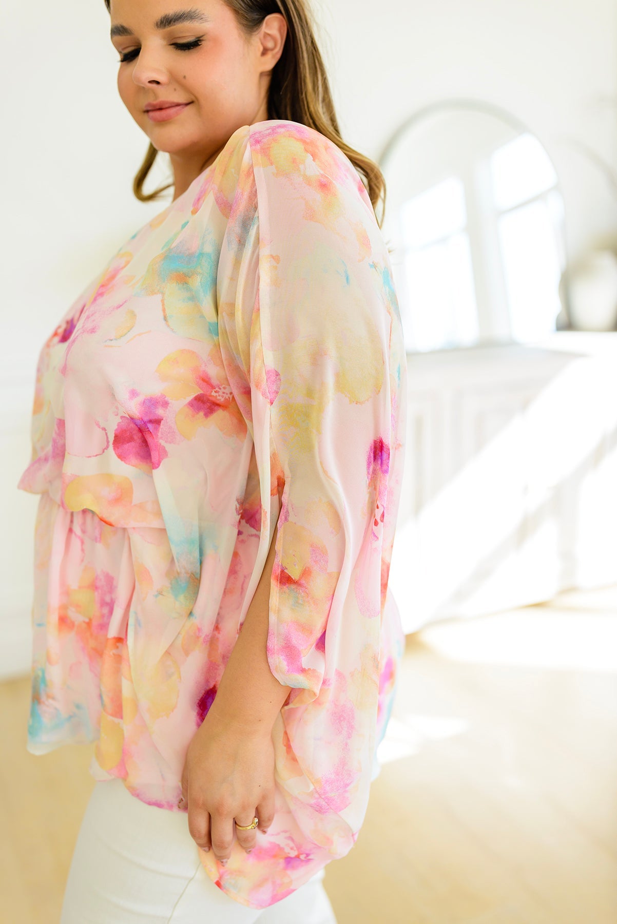 Blusa con peplum floral Rosaline (exclusivo en línea) 