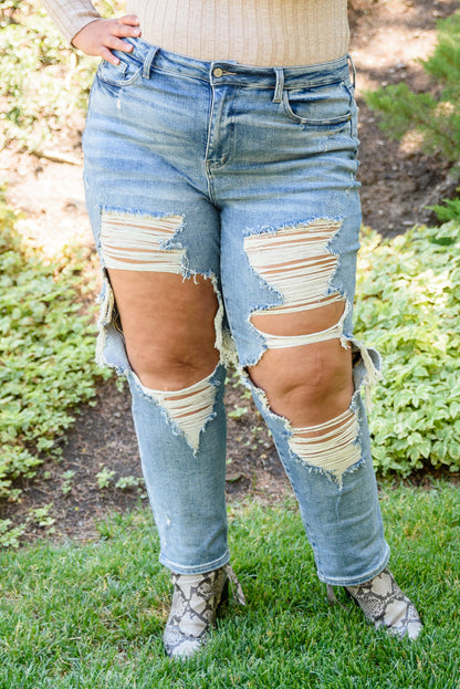 Sadie Vintage Straight Cut Destroy Jeans (Online Exclusive)
