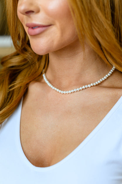 She's So Audrey Sterling Silver & Faux Pearl Necklace (Online Exclusive)