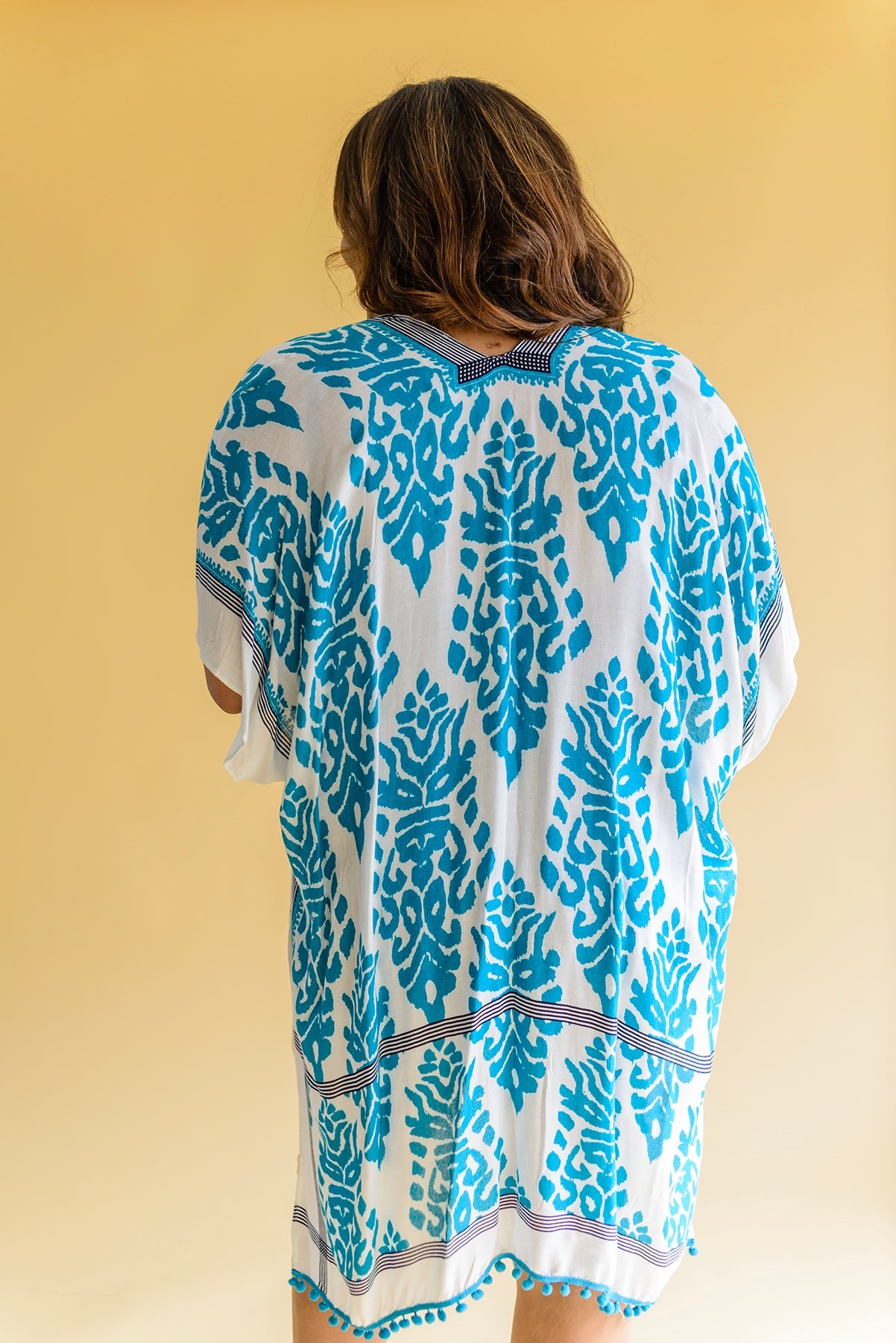 Kimono drapeado Side Trip en verde azulado (exclusivo en línea)