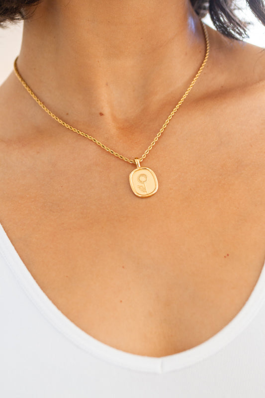 Simple Sunflower Pendent Necklace (Online Exclusive)