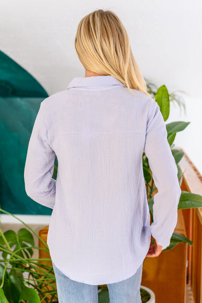 Skies The Limit Button Up in Lavender Blue (Online Exclusive)