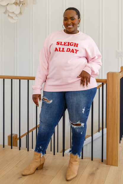 Sweat-shirt Sleigh All Day en rose (exclusivité en ligne)