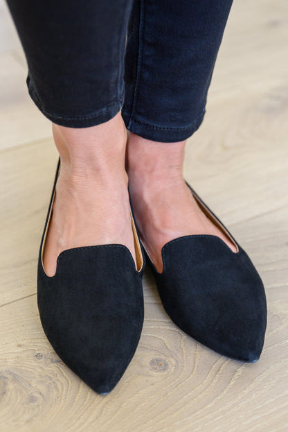 So Classic Suede Flats In Black (Online Exclusive)