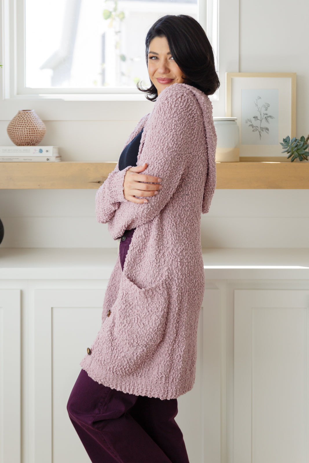 Cardigan à capuche doux Wisteria (exclusivité en ligne)