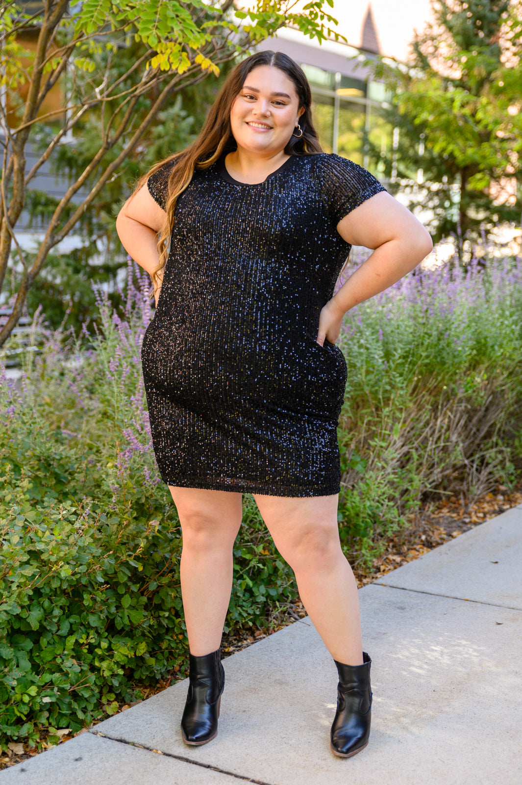 Sparkle The Night Away Sequin Dress In Black (Online Exclusive)