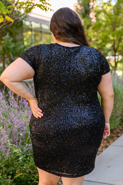 Sparkle The Night Away Sequin Dress In Black (Online Exclusive)