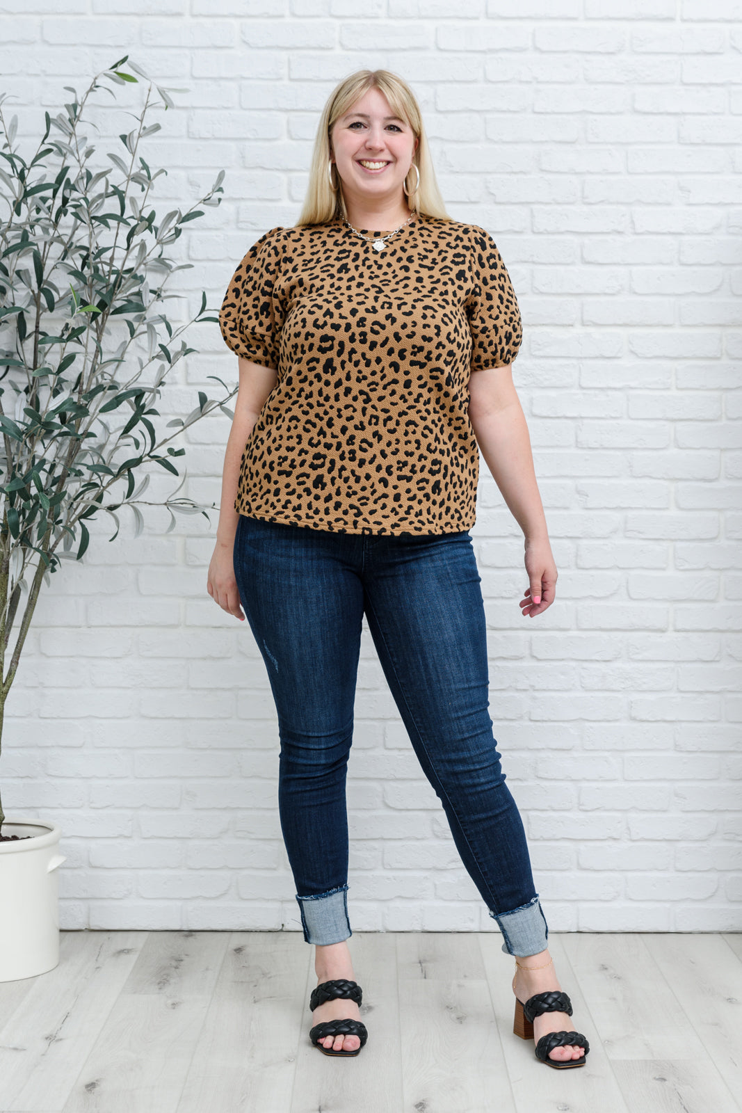 Spotted Animal Print Blouse (Online Exclusive)